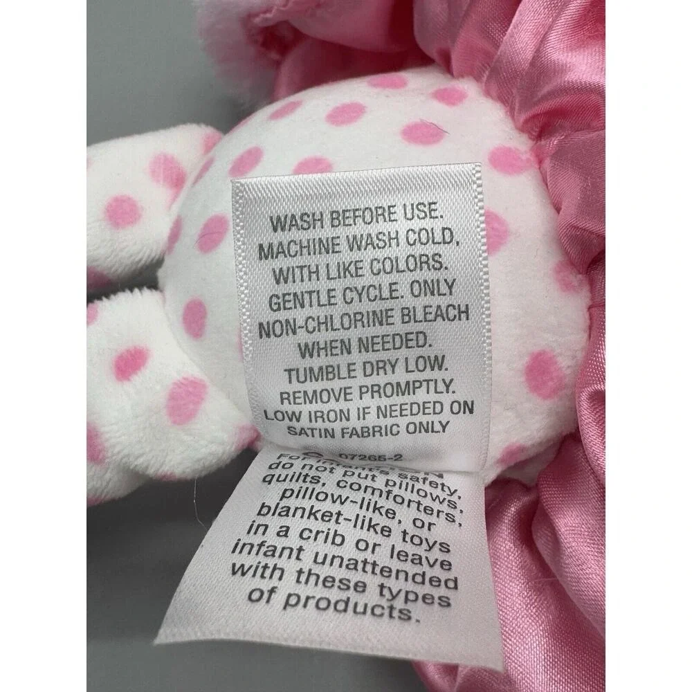 Okie Dokie Pink Plush Blonde Doll Rattle Polka Dots Swirl Skirt 10
